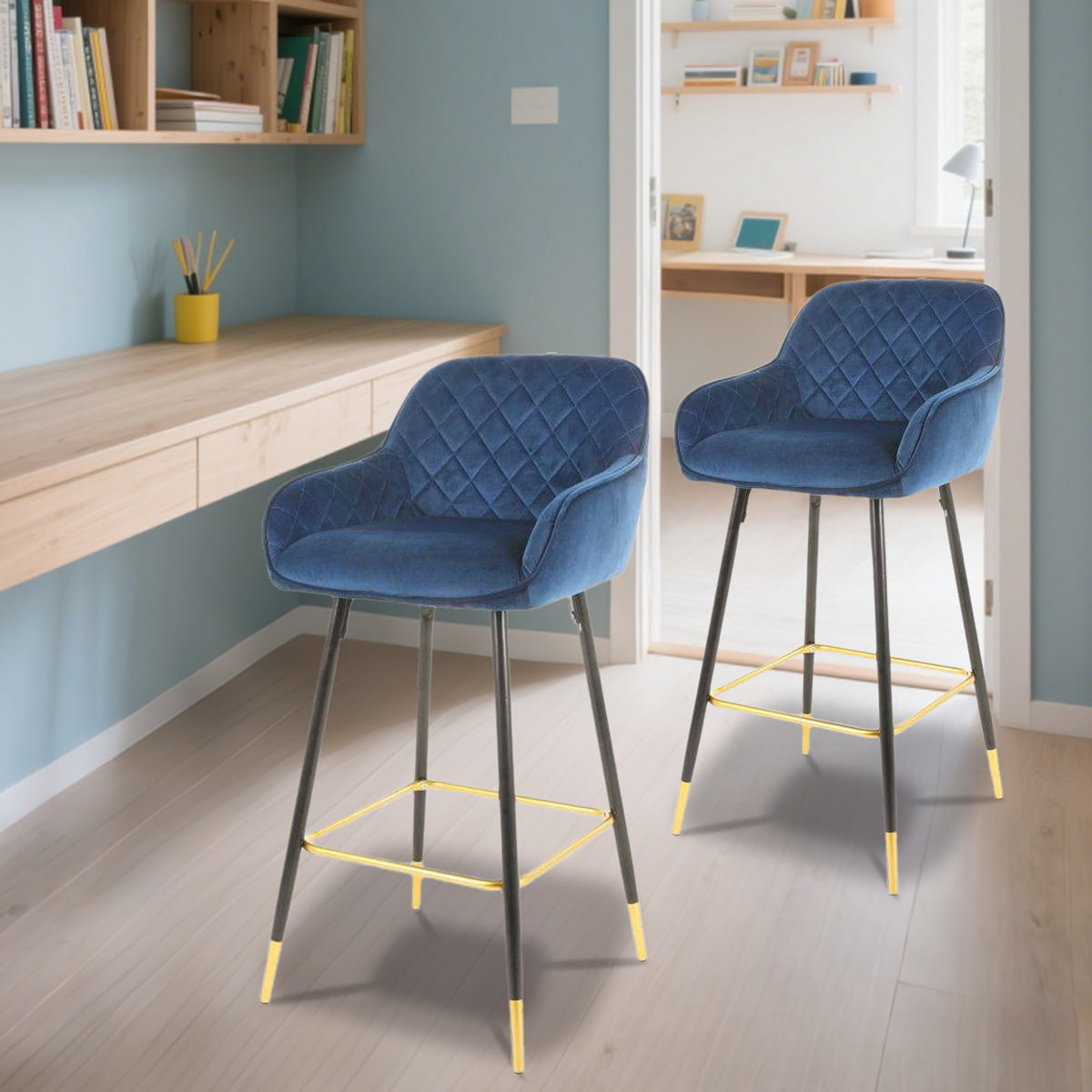 Comfortable Upholstered Bar Stool With Back For Study
