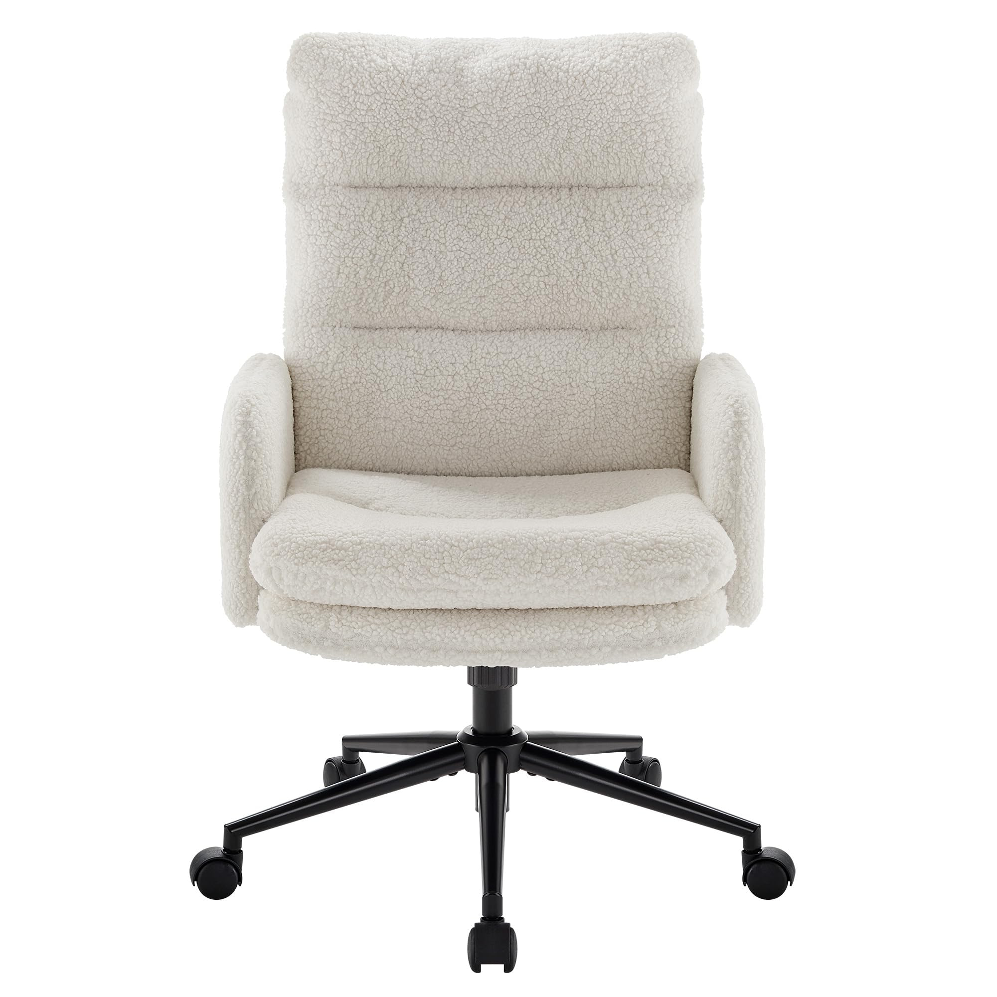 High Back Cashmere Office Chair with Adjustable Height, Swivel Base & Thick Double-Padded Cushion for Home Office